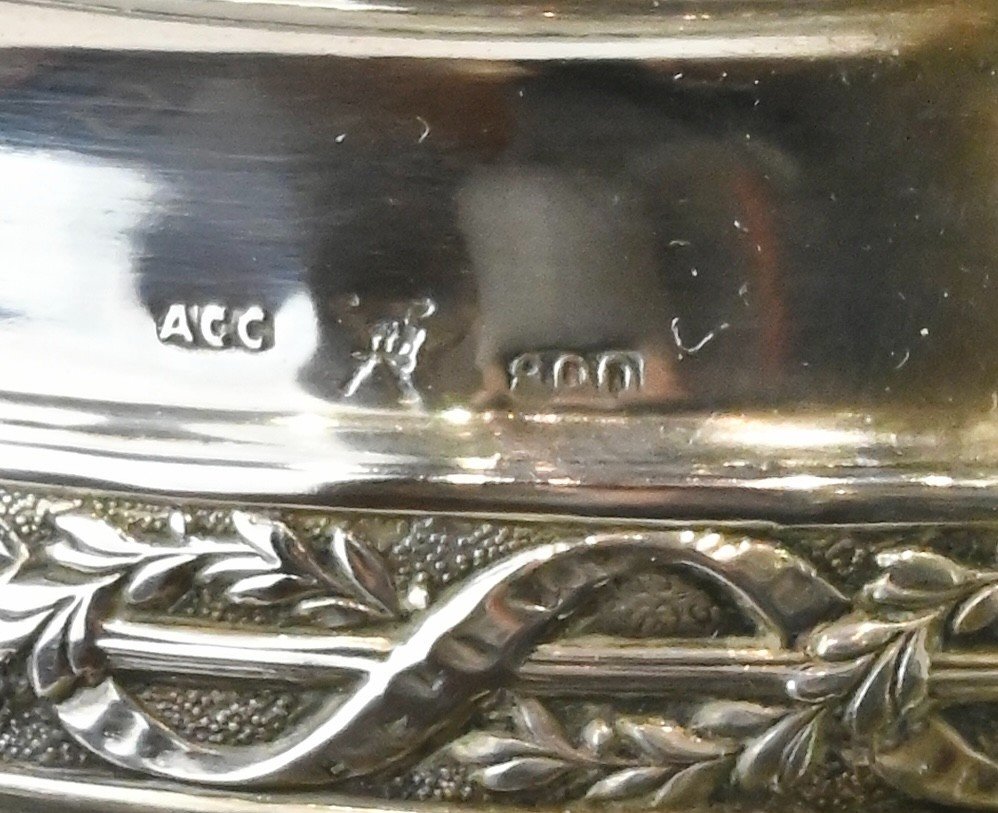 Vase With Silver And Crystal Handles - 1920s-photo-3